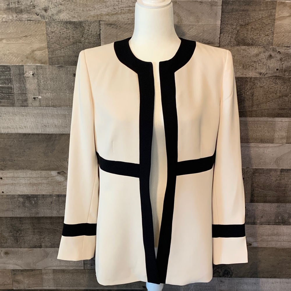 Kasper Open Blazer with black trim Size 8 - Picture 16 of 16